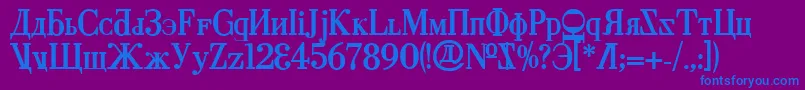 CyberiaBold Font – Blue Fonts on Purple Background