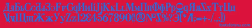 CyberiaBold Font – Blue Fonts on Red Background