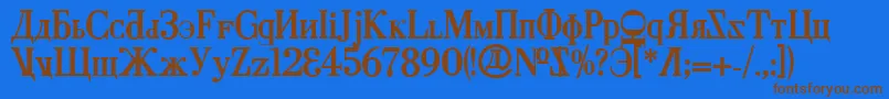 CyberiaBold Font – Brown Fonts on Blue Background