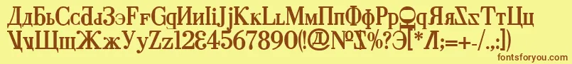 CyberiaBold Font – Brown Fonts on Yellow Background