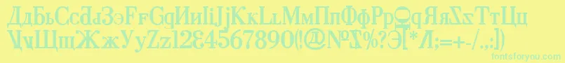 CyberiaBold Font – Green Fonts on Yellow Background