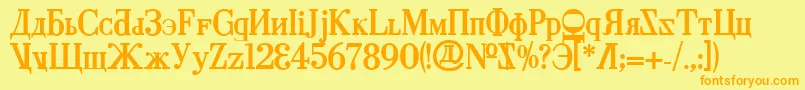 CyberiaBold Font – Orange Fonts on Yellow Background
