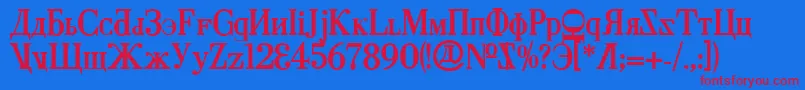 CyberiaBold Font – Red Fonts on Blue Background