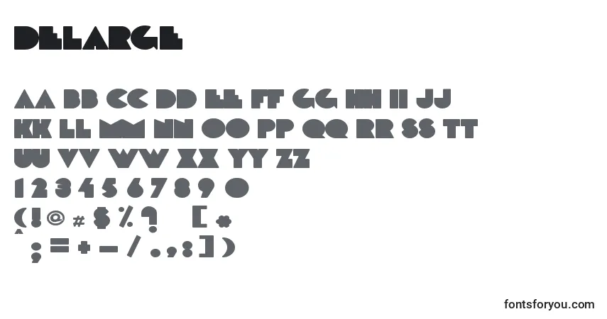 Czcionka Delarge – alfabet, cyfry, specjalne znaki