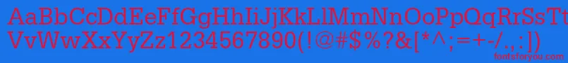 Czcionka Glyphaltstd – czerwone czcionki na niebieskim tle