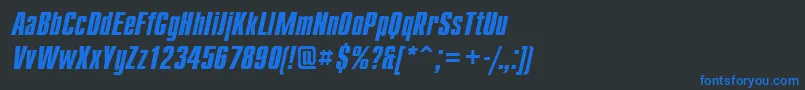 CompactcttBolditalic Font – Blue Fonts on Black Background