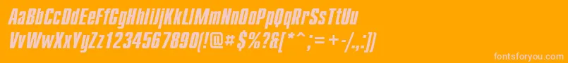 CompactcttBolditalic Font – Pink Fonts on Orange Background