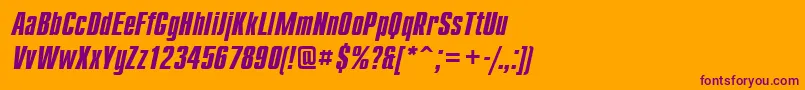 CompactcttBolditalic Font – Purple Fonts on Orange Background