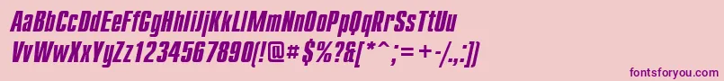 CompactcttBolditalic Font – Purple Fonts on Pink Background