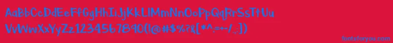 BmdAsparagusSprouts Font – Blue Fonts on Red Background