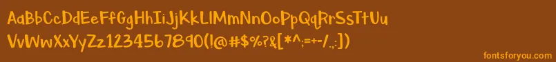 BmdAsparagusSprouts Font – Orange Fonts on Brown Background