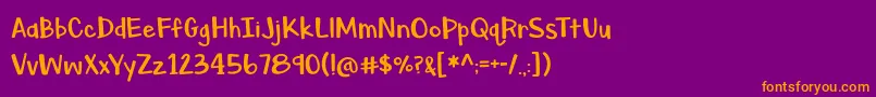 BmdAsparagusSprouts Font – Orange Fonts on Purple Background