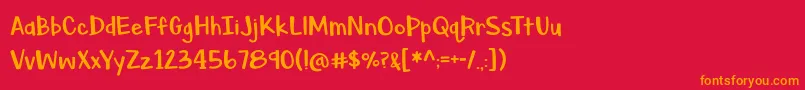 BmdAsparagusSprouts Font – Orange Fonts on Red Background