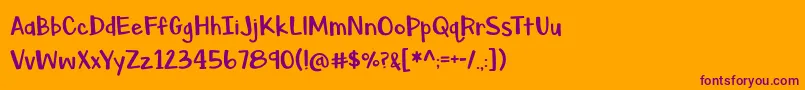 BmdAsparagusSprouts Font – Purple Fonts on Orange Background