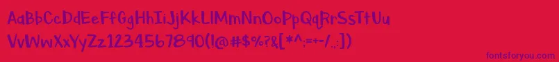 BmdAsparagusSprouts Font – Purple Fonts on Red Background