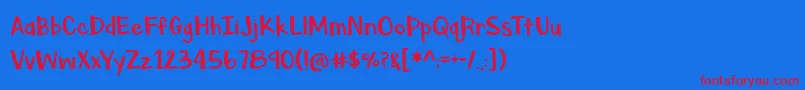 BmdAsparagusSprouts Font – Red Fonts on Blue Background