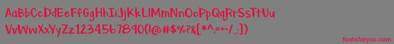 フォントBmdAsparagusSprouts – 赤い文字の灰色の背景