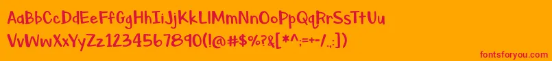BmdAsparagusSprouts Font – Red Fonts on Orange Background