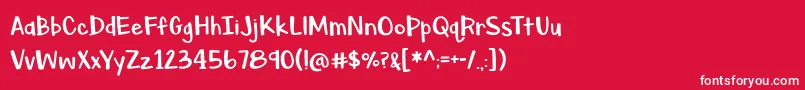 BmdAsparagusSprouts Font – White Fonts on Red Background