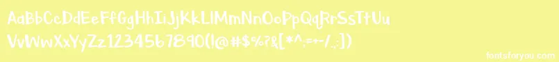 フォントBmdAsparagusSprouts – 黄色い背景に白い文字