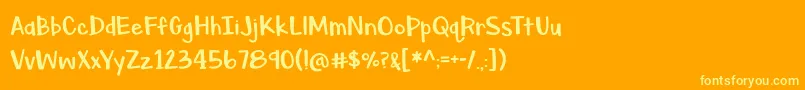 BmdAsparagusSprouts Font – Yellow Fonts on Orange Background