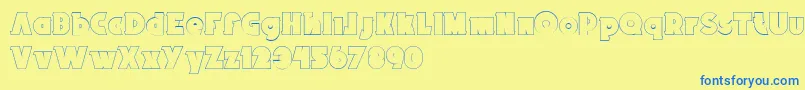 BrokenRecords33 Font – Blue Fonts on Yellow Background