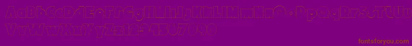 BrokenRecords33-Schriftart – Braune Schriften auf violettem Hintergrund