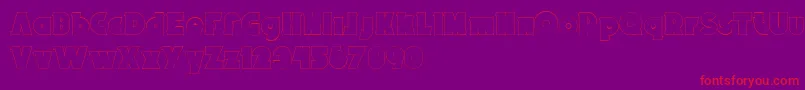 BrokenRecords33-Schriftart – Rote Schriften auf violettem Hintergrund