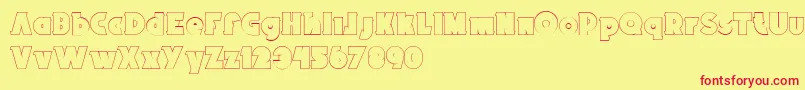 BrokenRecords33 Font – Red Fonts on Yellow Background