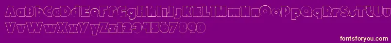 BrokenRecords33-fontti – keltaiset fontit violetilla taustalla