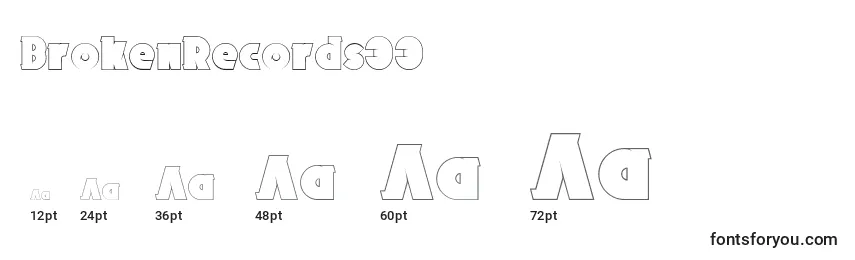 Tamaños de fuente BrokenRecords33