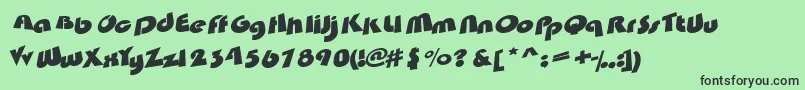 Satumt Font – Black Fonts on Green Background