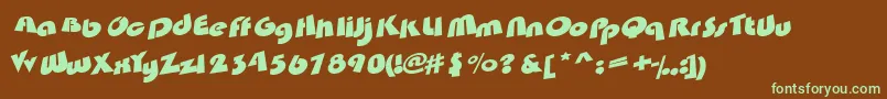 Satumt Font – Green Fonts on Brown Background