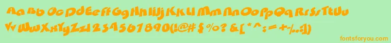 Satumt Font – Orange Fonts on Green Background