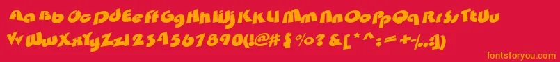 Satumt Font – Orange Fonts on Red Background