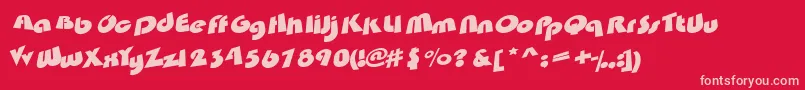 Satumt Font – Pink Fonts on Red Background