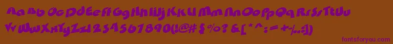 Satumt Font – Purple Fonts on Brown Background