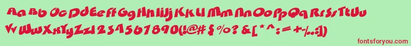 Satumt Font – Red Fonts on Green Background
