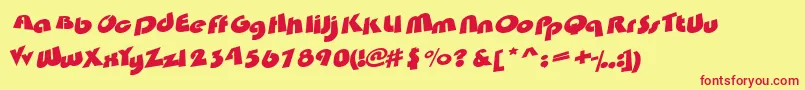 Satumt Font – Red Fonts on Yellow Background