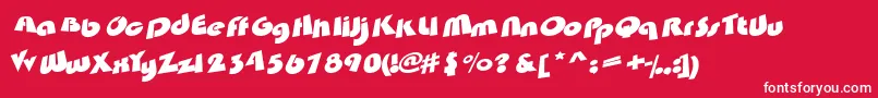 Satumt Font – White Fonts on Red Background