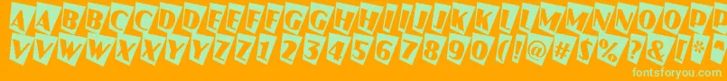 AJaspercmtw-Schriftart – Grüne Schriften auf orangefarbenem Hintergrund