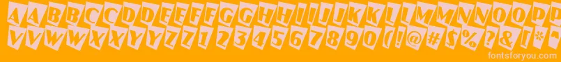 Czcionka AJaspercmtw – różowe czcionki na pomarańczowym tle