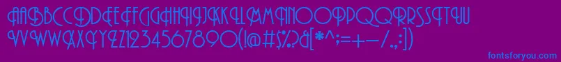 フォントPromenadeRegular – 紫色の背景に青い文字