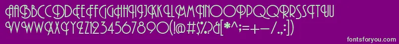 PromenadeRegular Font – Green Fonts on Purple Background