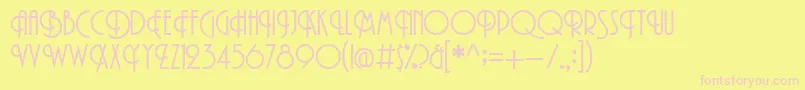 PromenadeRegular Font – Pink Fonts on Yellow Background