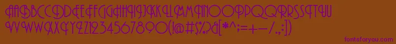 Czcionka PromenadeRegular – fioletowe czcionki na brązowym tle