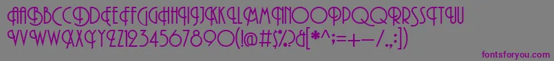 フォントPromenadeRegular – 紫色のフォント、灰色の背景