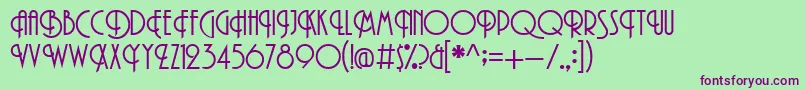 フォントPromenadeRegular – 緑の背景に紫のフォント