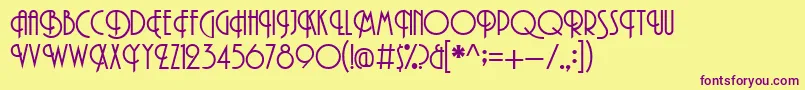 PromenadeRegular-Schriftart – Violette Schriften auf gelbem Hintergrund