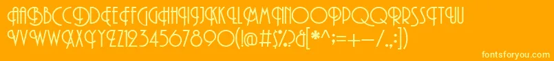 フォントPromenadeRegular – オレンジの背景に黄色の文字